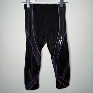 CW-X Black Leggings with Purple Trim